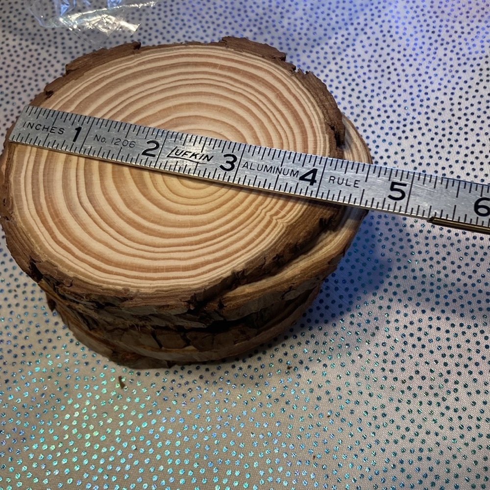 1set/6pcs 10-12cm Round Pine Wood Slices For Diy Crafts - Picture 15 of 16